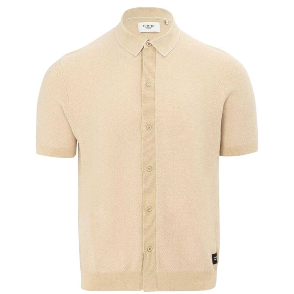 Firetrap Mens Knitted Short-Sleeved Shirt / Beige